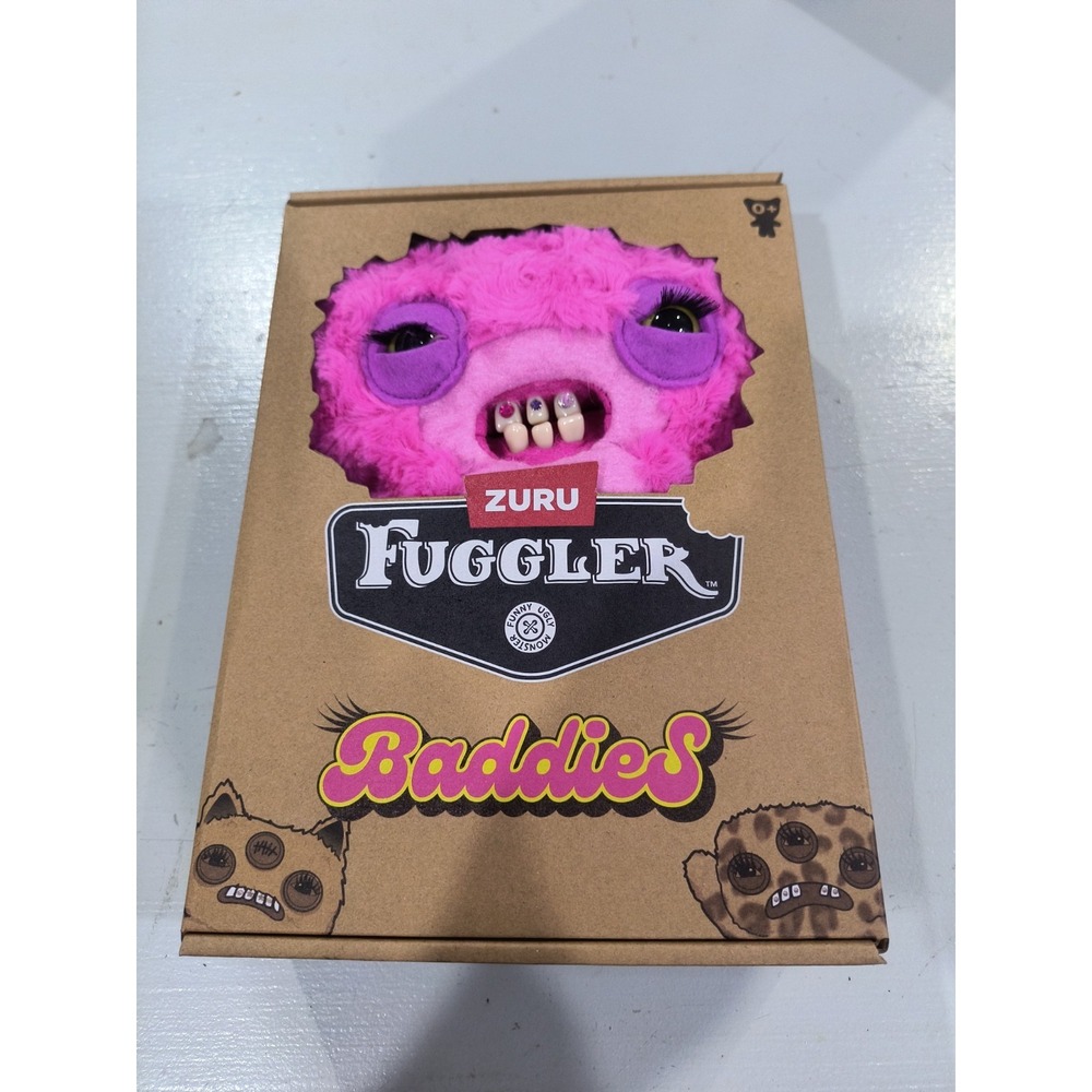 ZURU Fuggler Baddies Lord Long Ears 9" Pink Ugly Monster Plush Toy NEW
